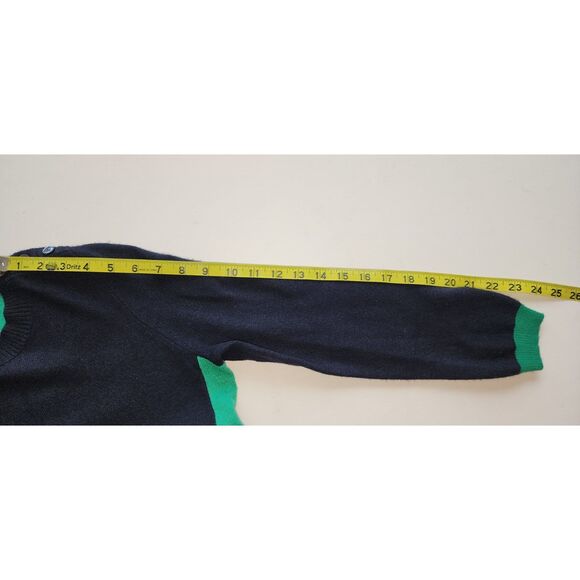 J. Crew Blue & Green Wool Cashmere Blend Sweater Elbow Patches Size S - Picture 7 of 10